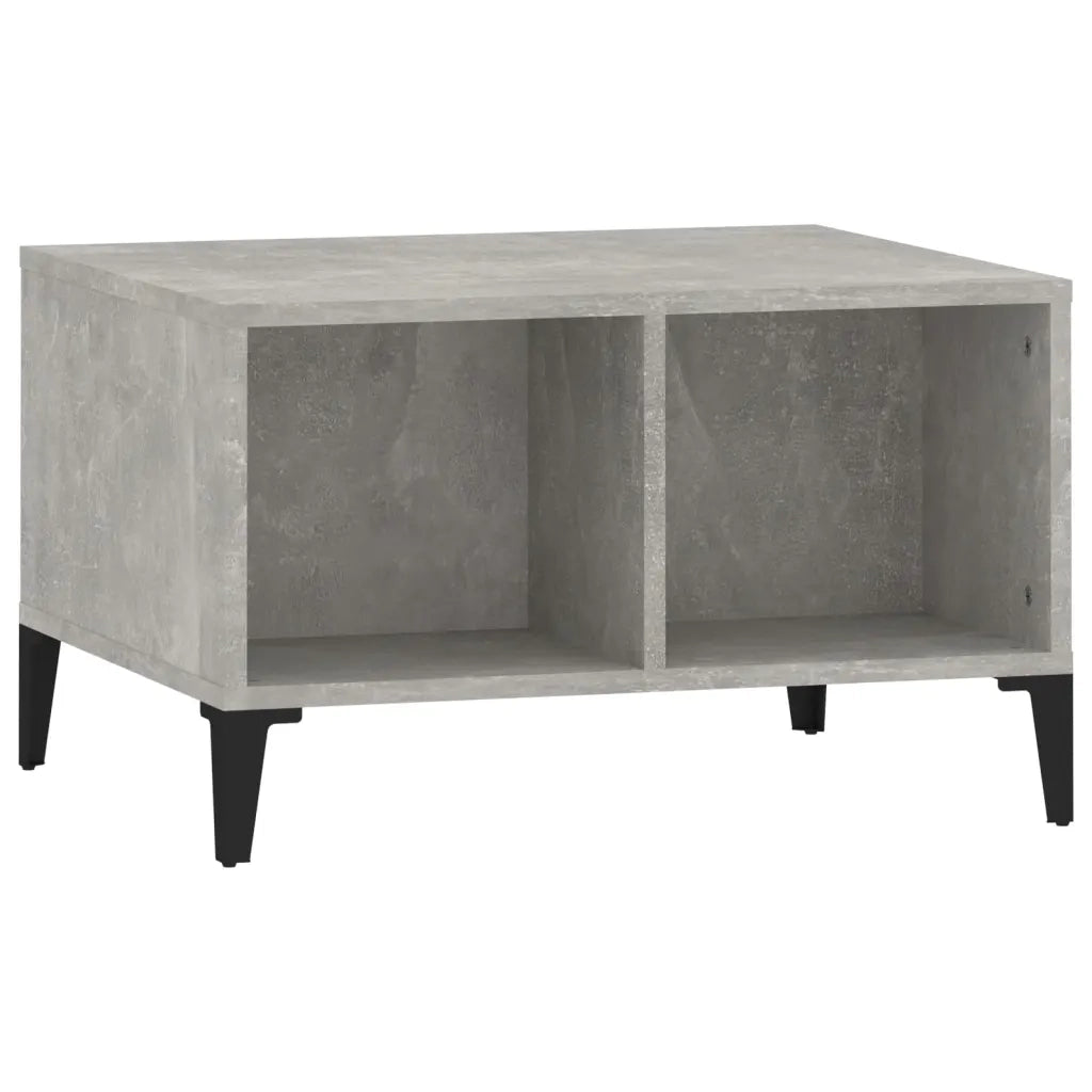 Tavolino Salotto Grigio Cemento 60x50x36,5 cm Legno Multistrato 821040