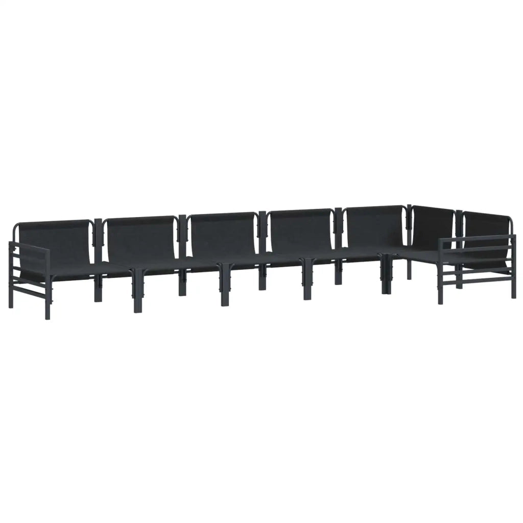 Set Divano da Giardino con cuscino 6 pcs Nero Acciaio 3378990