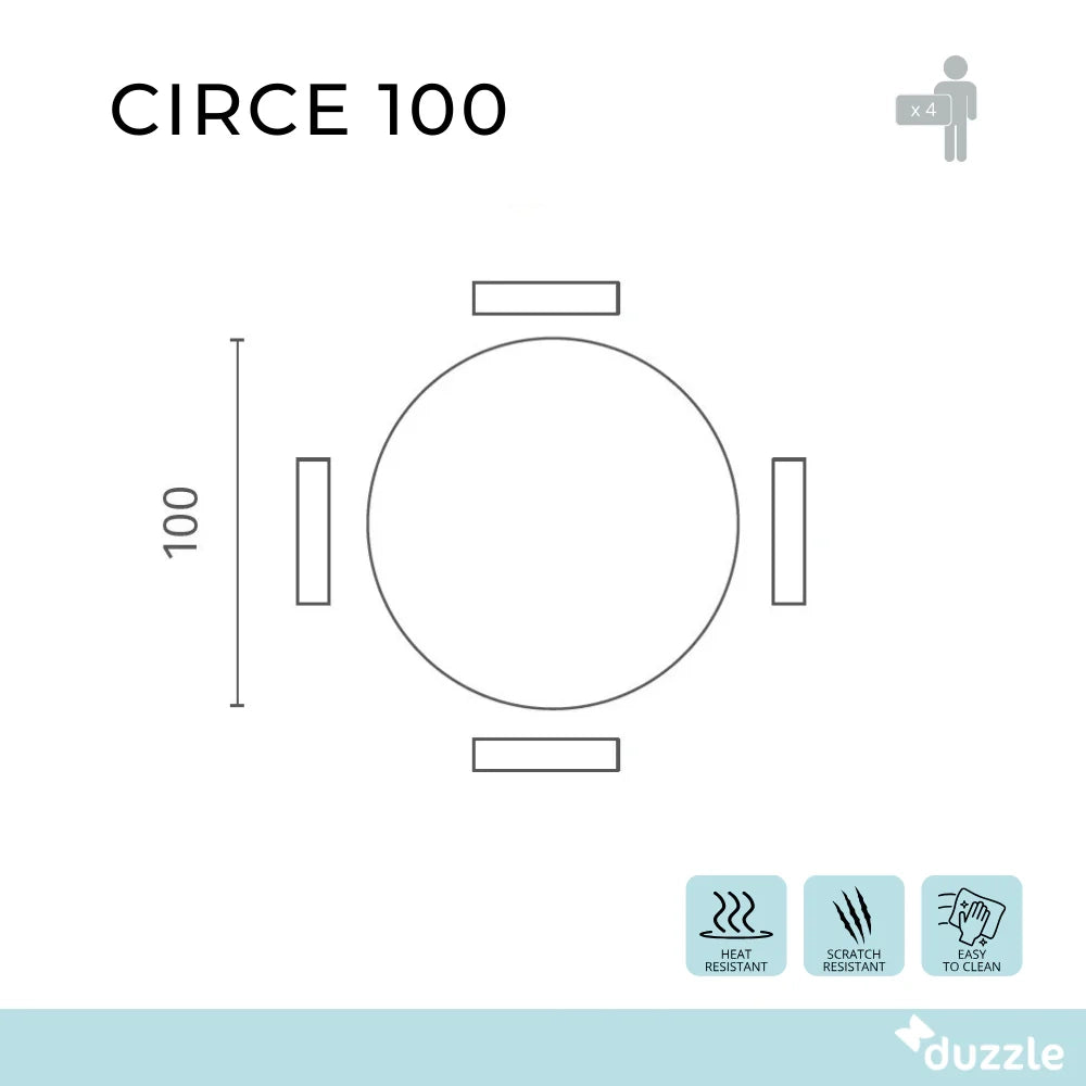Tavolo da pranzo fisso in ceramica effetto marmo nero Circe 100x100 cm fino a 4 posti | Duzzle