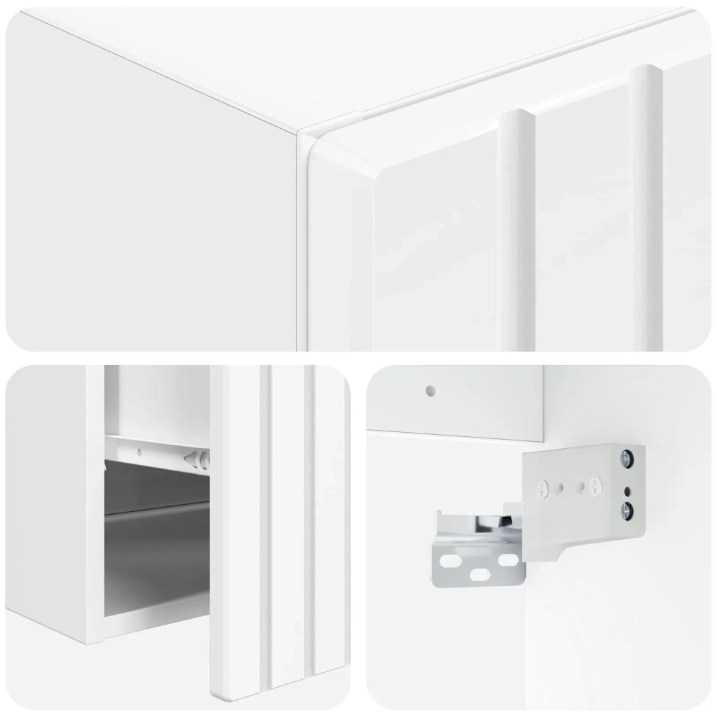 Set di Armadi da Bagno 3 pz Bianco Lucido 49 x 44,5 x 66,5 cm 3405761