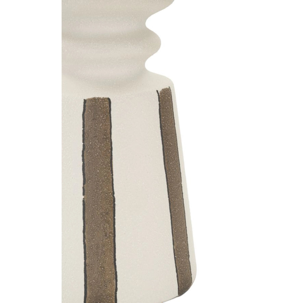 Lampada da tavolo Tribal in ceramica bianca e oro