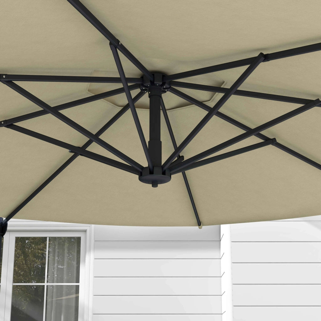 Ombrellone da Giardino Regolabile ¨C zephmum ¨C Crema ?294x242 cm