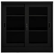 Armadio con Ante Scorrevoli Nero 90x40x90 cm in Acciaio 335956