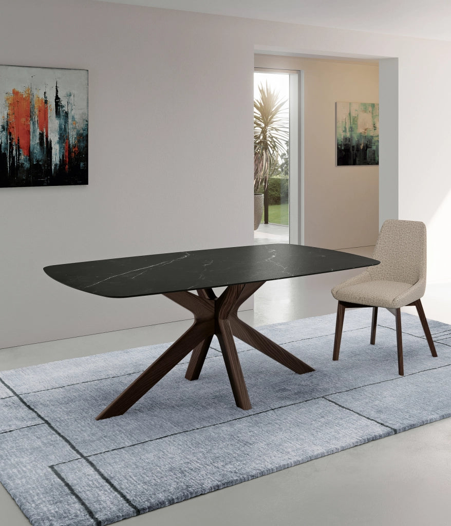 Gemini - Tavolo fisso (180 x 90 x 76 cm) in Ceramica Nera