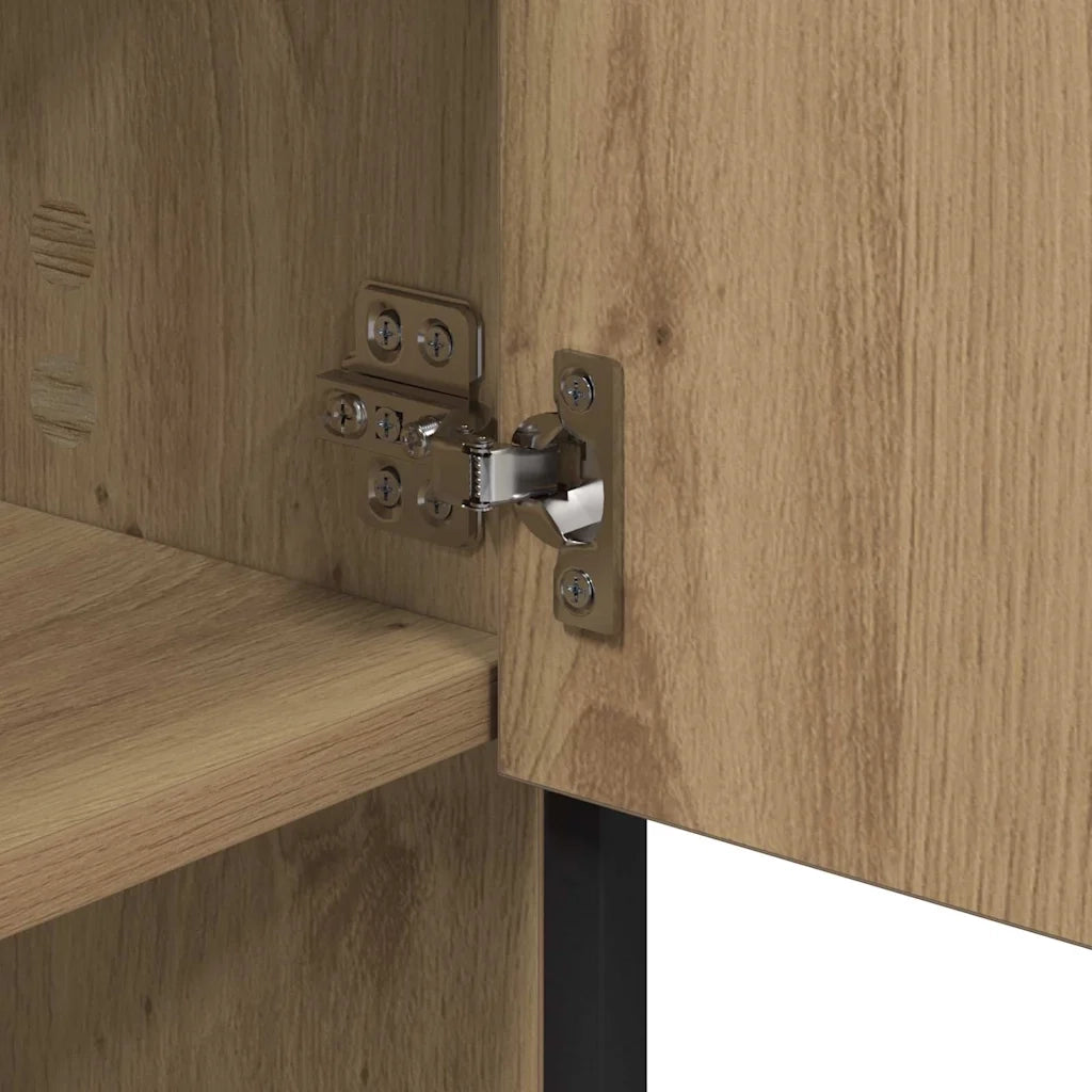 Scaffale da parete con porta Rovere artigianale 65 x 20 x 60 cm