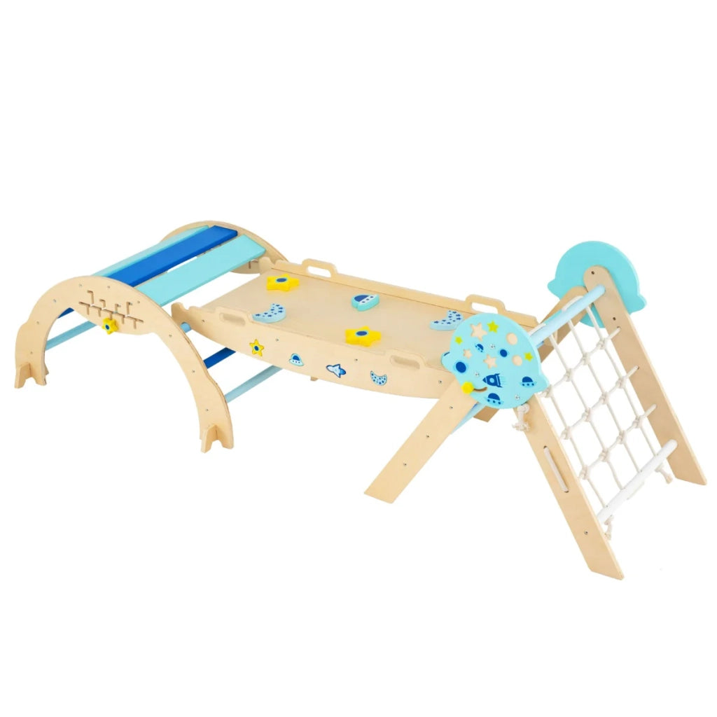 Triangolo pieghevole da arrampicata 204 x 53 x 56 cm giocattolo educativo per lo sviluppo motorio design scandinavo compensato naturale 20_0018770