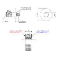 Miscelatore a incasso per vasca/doccia su piastra tonda ultra-piatta - serie Celebrity
