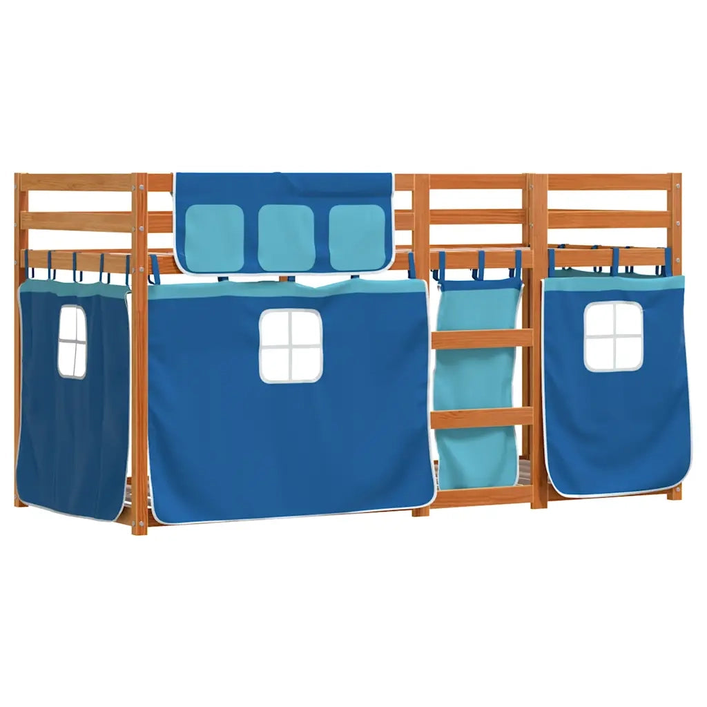 Letto a Castello senza Materasso-Struttura Letto a Castello Blu 90x190cm Massello Pino 598557
