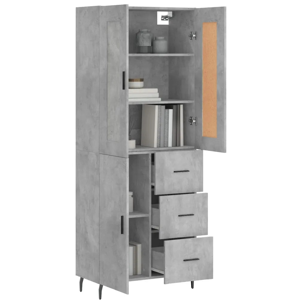 Credenza Grigio Cemento 69,5x34x180 cm in Legno Multistratocod mxl 78098
