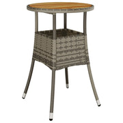 Tavolo da Giardino | Tavolino da esterno ?60x75cm Massello Acacia e Polyrattan Grigio
