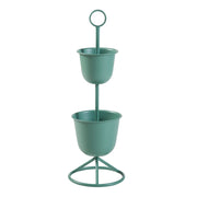 Supporto per piante da esterno 77 x 26 cm 2 vasi verdi 03_0010329