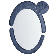 Specchio da parete in MDF blu scuro con cornice in vetro 53 x 89 cm Forma irregolare Decorativo a parete Pezzo d'arredo Stile moderno