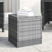 Tavolino Grigio 40x37x40,5 cm Polyrattan e Vetro Temperato 319389
