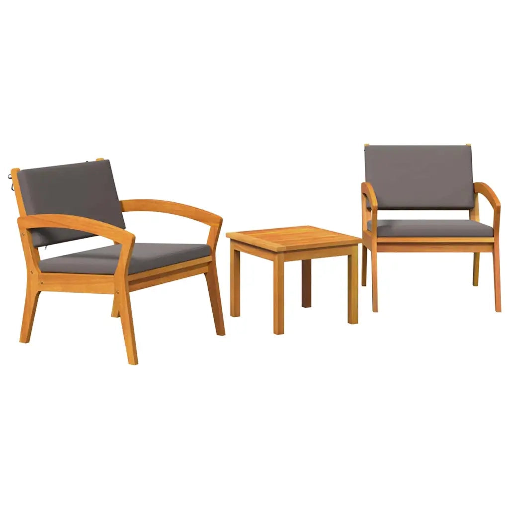 Set bistrot con cuscino 3 pcs Marrone Poliestere 4106470