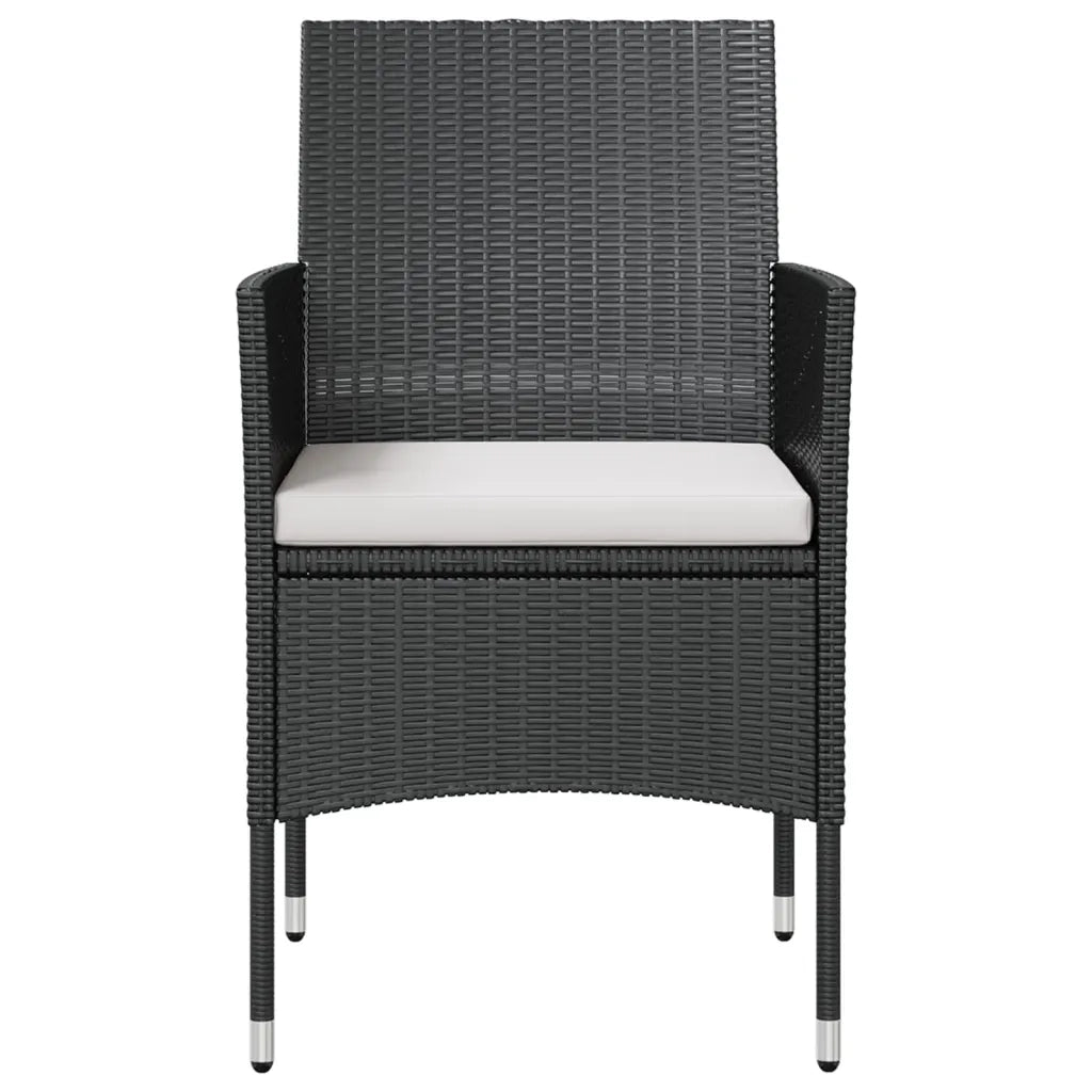 Set Divani da Giardino 16 pz con Cuscini in Polyrattan Nero 3095956
