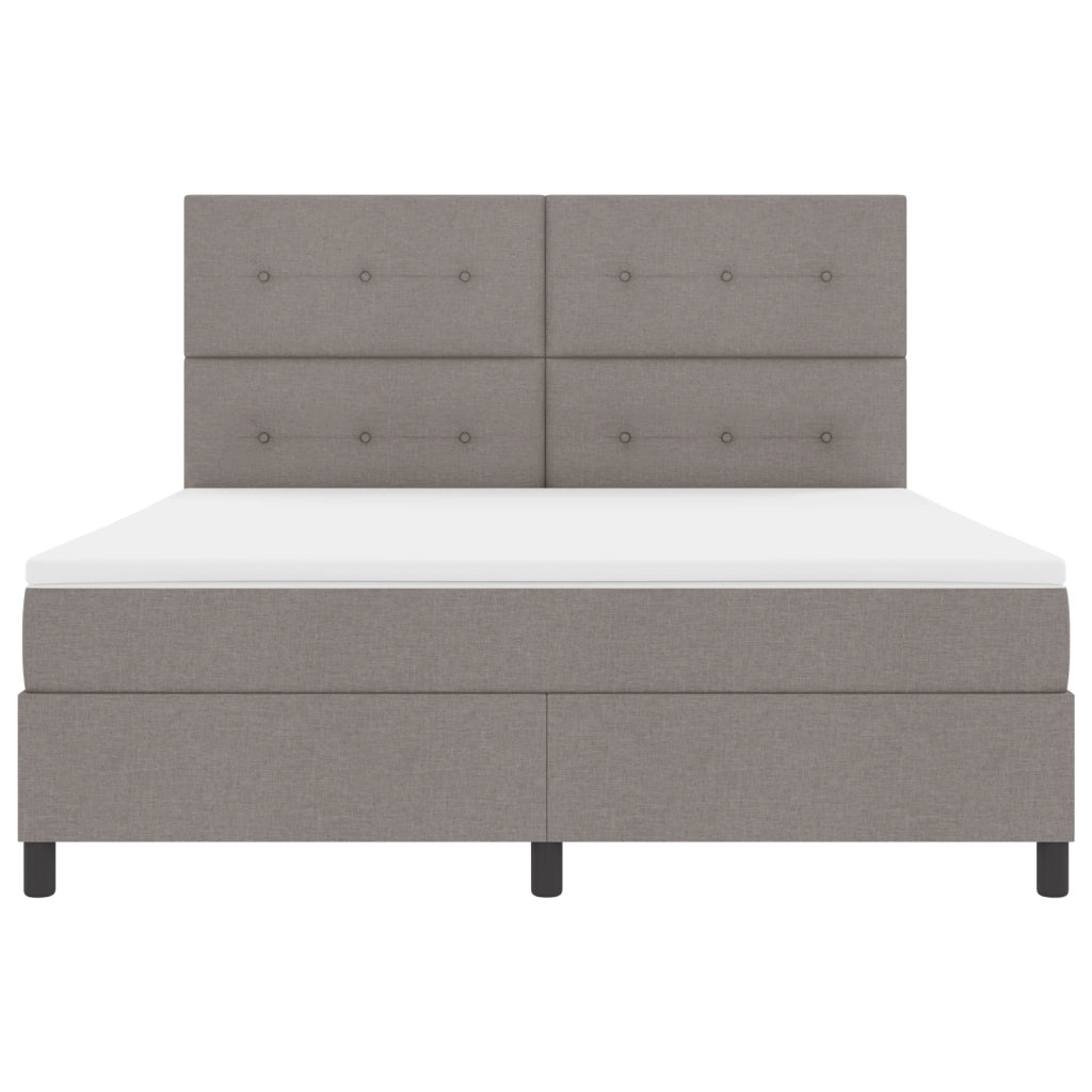 Letto Box Spring con Materasso Taupe Super King Tessuto