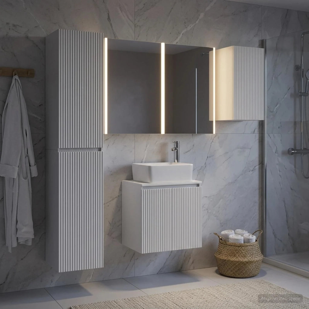 Set di Armadi da Bagno 5 pcs Bianco 53 x 15,5 x 70 cm 3407327