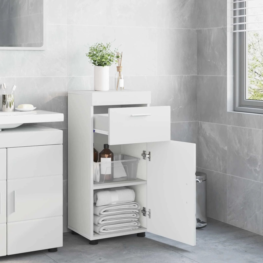 Set di Armadi da Bagno TULUM Bianco Lucido 37 x 31,5 x 82 cm