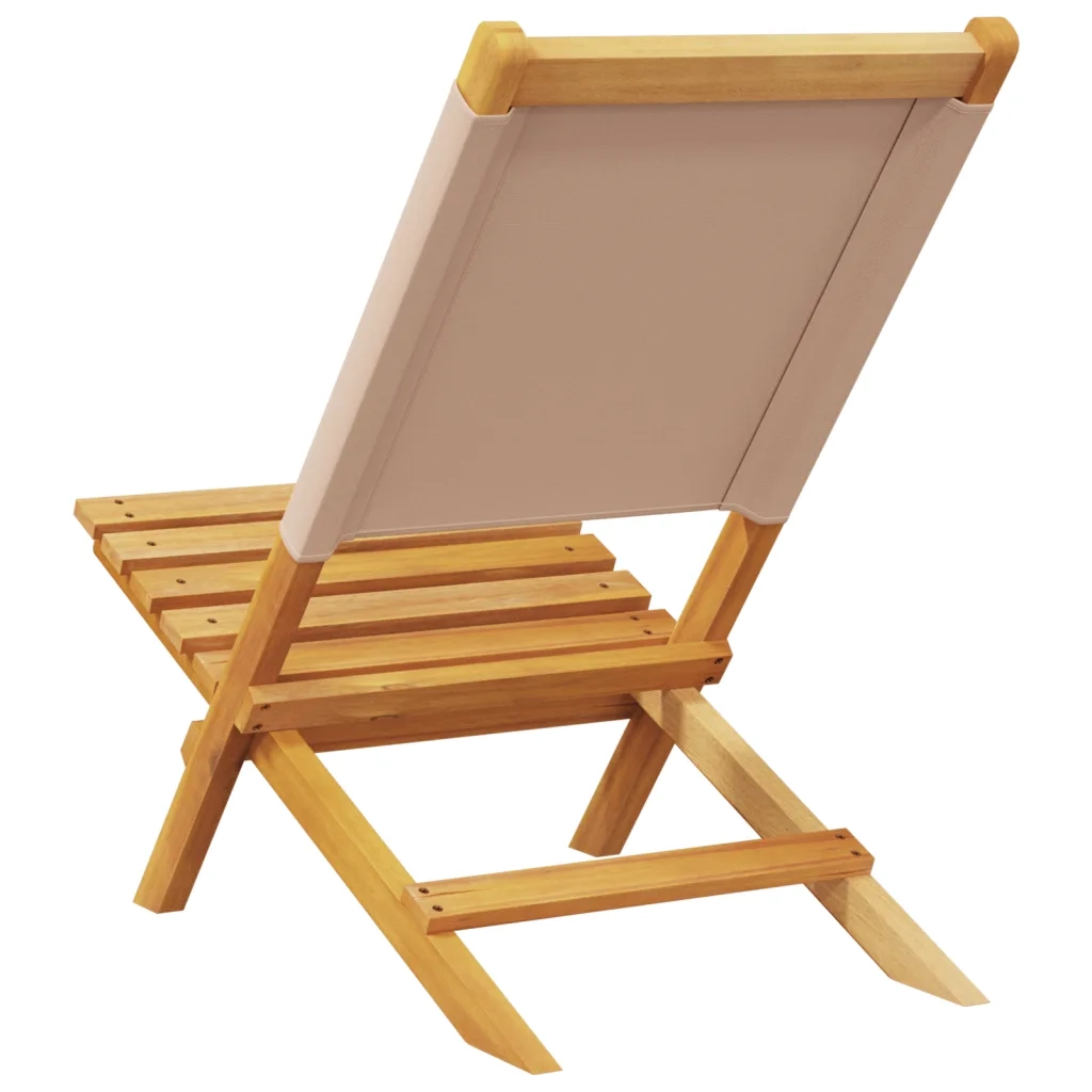 vidaXL Sedie Giardino Pieghevoli 8pz Tortora Tessuto e Legno Massello