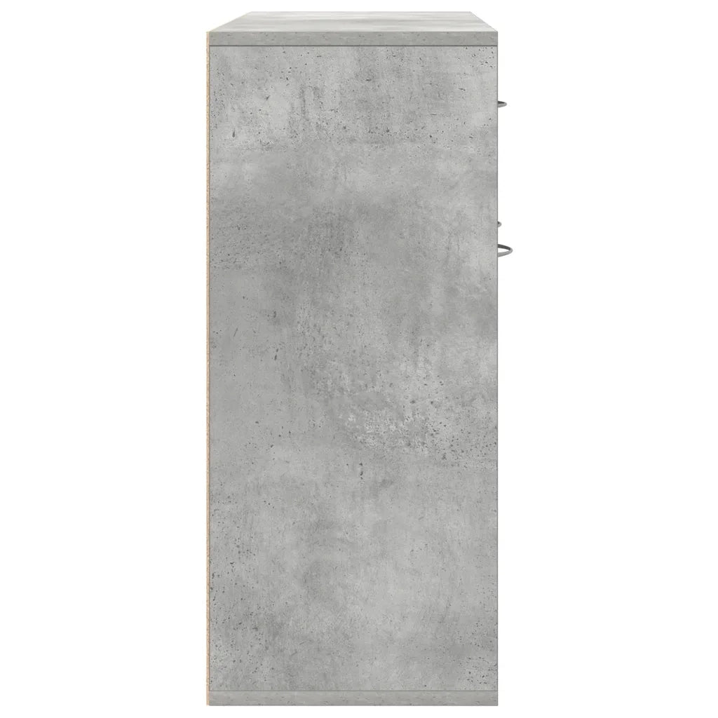 Credenza-Buffet-Armadio da cucina Grigio Cemento 88x30x70 cm in Legno Multistrato