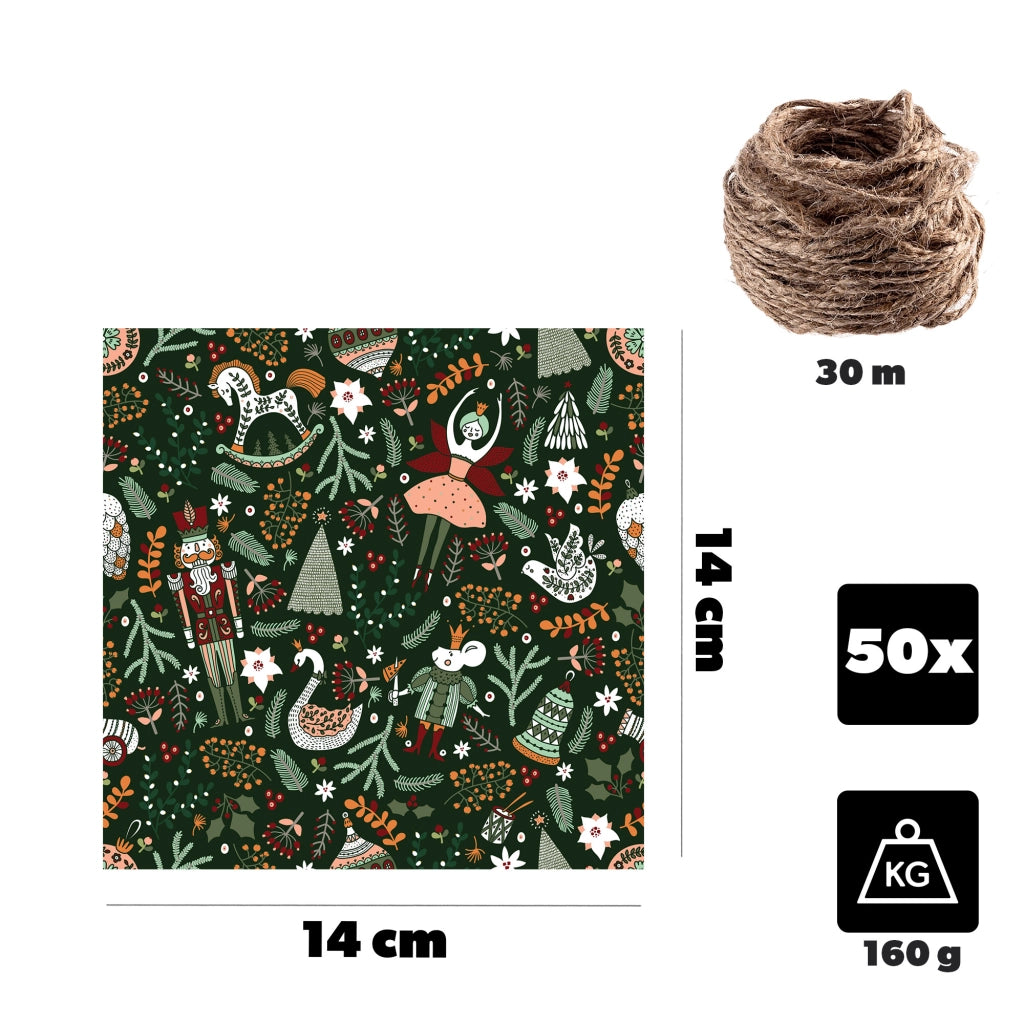 Tappi, barattoli, conserve, bottiglie, tovaglioli natalizi, spago KADAX x50