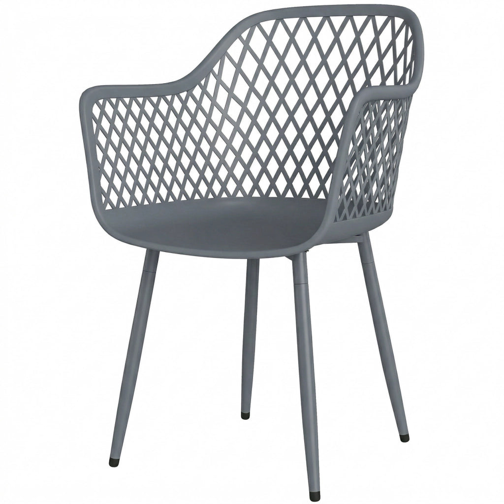 Set Sedie da Giardino ¨C zephmum ¨C Grigio Scuro Plastica 56x51x84 cm