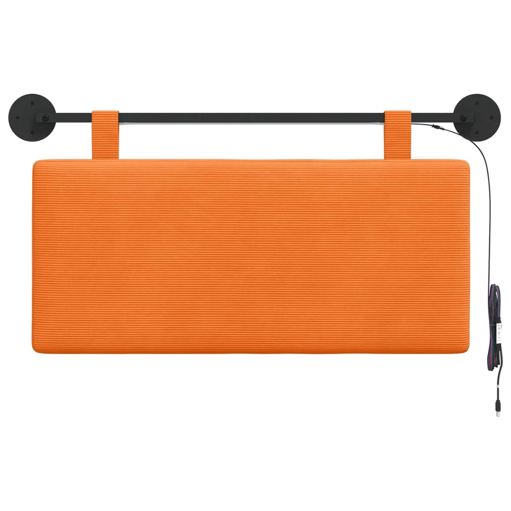 Testiera sospesa Con luce LED Arancione Tessuto in Cords