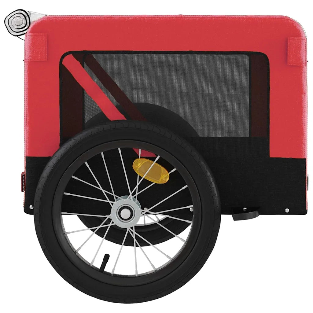 Rimorchio da Bici per Animali Rosso e Nero Oxford e Ferro CFW6418646