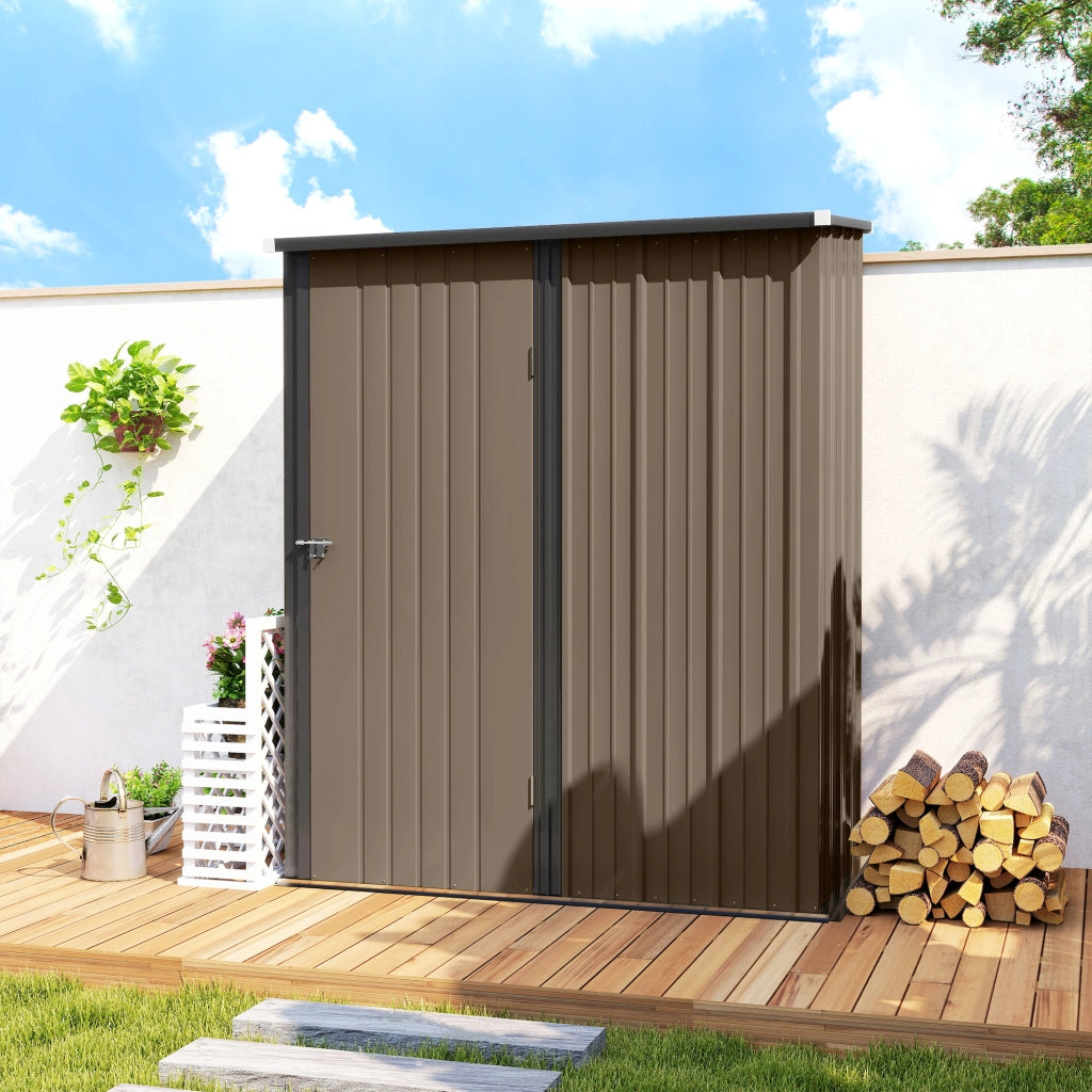 Capanno per attrezzi in metallo ¨C zephmum ¨C marrone 161.5x94.5x196cm