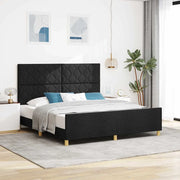 Struttura del letto con testiera Nero 180 x 200 cm Tessuto 3344825
