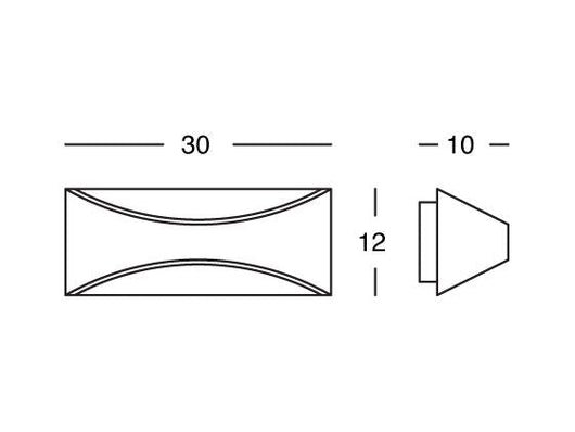Lampada Applique Grande Riflettente  12W a Led Cob Colore Marrone per Esterno Linea Moon Sovil