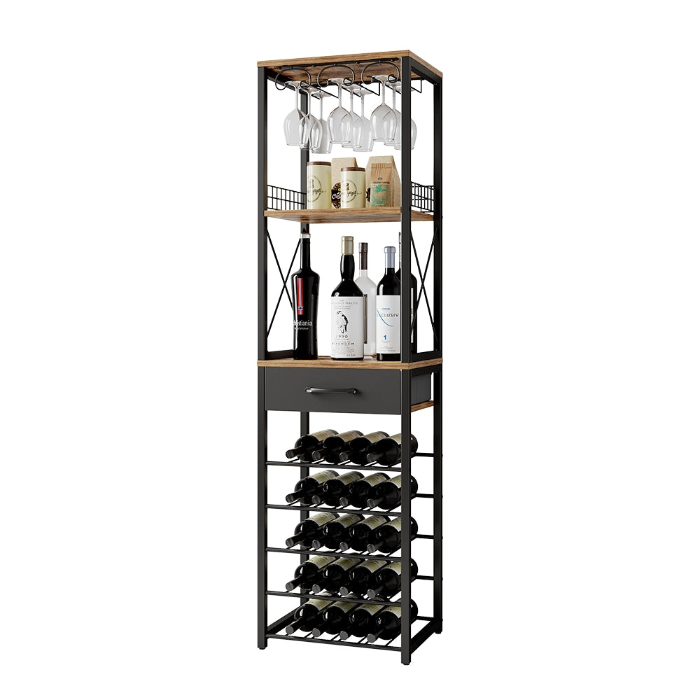 Vicco Portabottiglie Rovere rustico 40 x 147.5 cm con cassetto