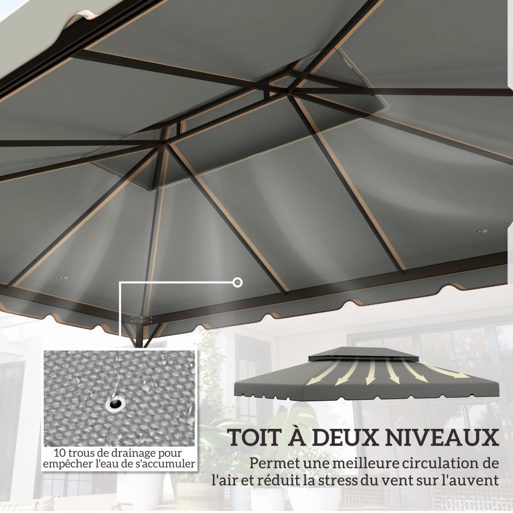 Tenda da giardino ¨C zephmum ¨C grigio chiaro tessuto poliestere 4x3 m