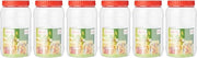 Contenitori di conservazione alimentare, plastica, rosso, 2000 ml, confezione da 6