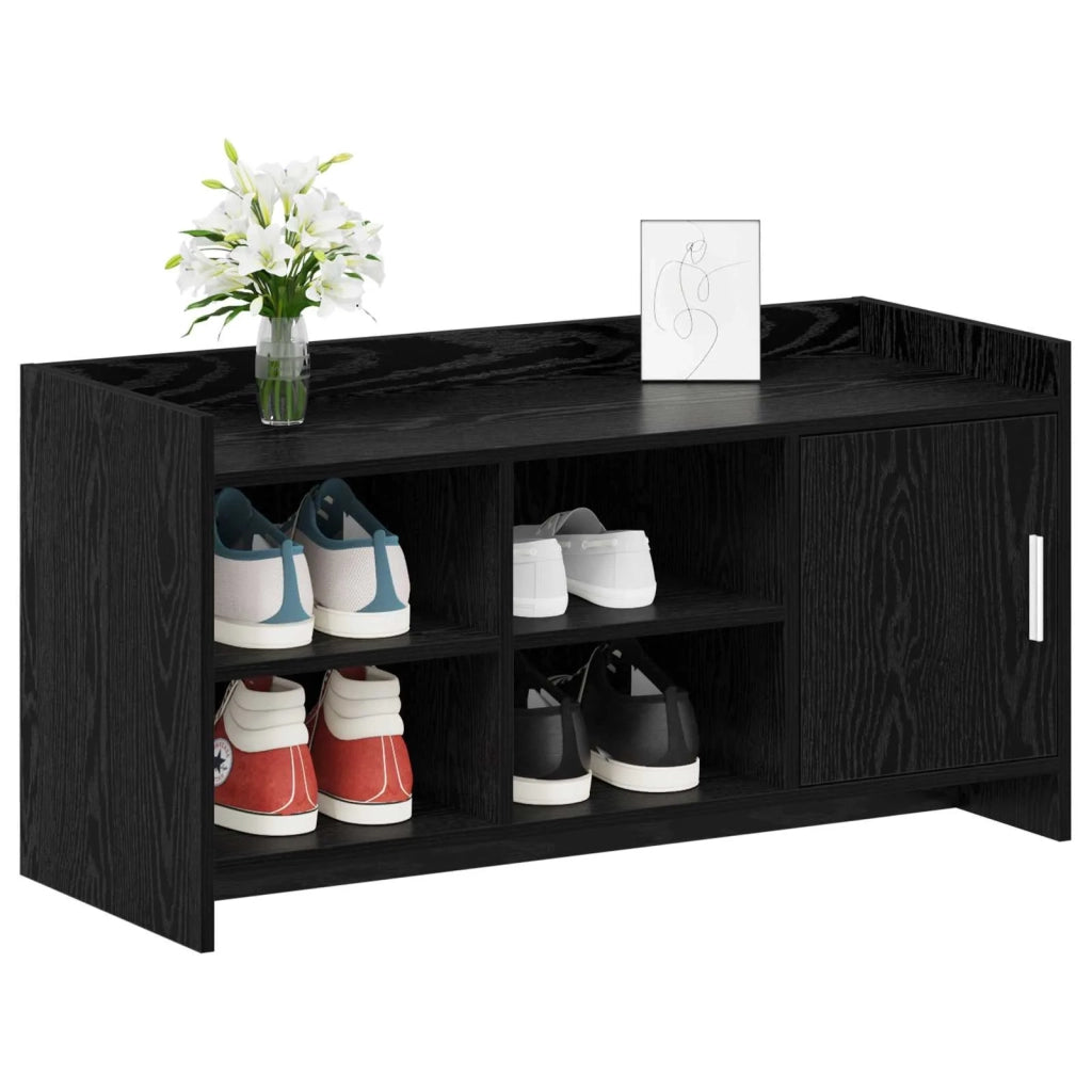 Mobile per scarpe con porta Rovere Nero 100 x 39,5 x 51 cm 8011356