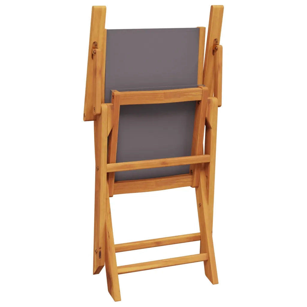 Sedie Giardino Pieghevoli 4pz Antracite Tessuto Legno Massello 3214577