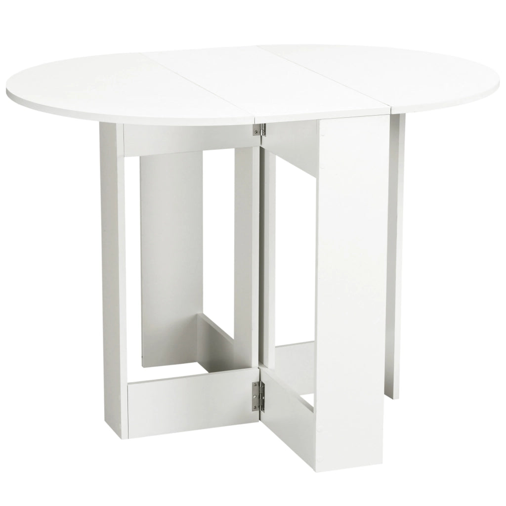 Tavolo da pranzo allungabile ovale ¨C zephmum ¨C 104x76x74 cm legno bianco