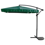 Trade Shop - Ombrellone A Braccio Laterale Da Giardino 3x3mt Protezione Sole Verde Con Base 223215 -