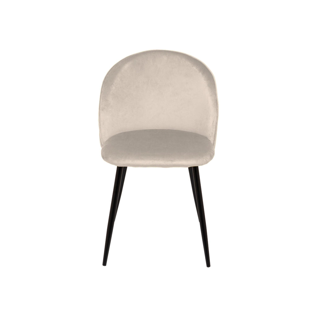 Sedia Achito, Poltrona rivestita in velluto, Sedia da pranzo imbottita, Seduta per riunioni, 51x54h82 cm, Grigio chiaro