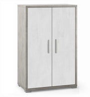 Mobile Armadio 2 ante H110 L71 P41 Cm Strutura color cemento frontali bianco ossido Dd270k Sarmog