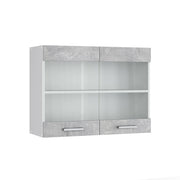 Vicco Mobile da cucina in vetro Calcestruzzo 80 cm