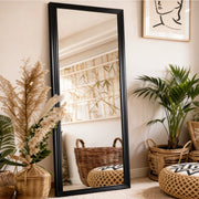 SPECCHIO Intero 160x50 cm Nero con base metallica inclinabile