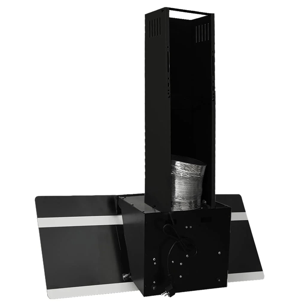 Cappa parete 90 cm acciaio e vetro temperato nero 02_0005851