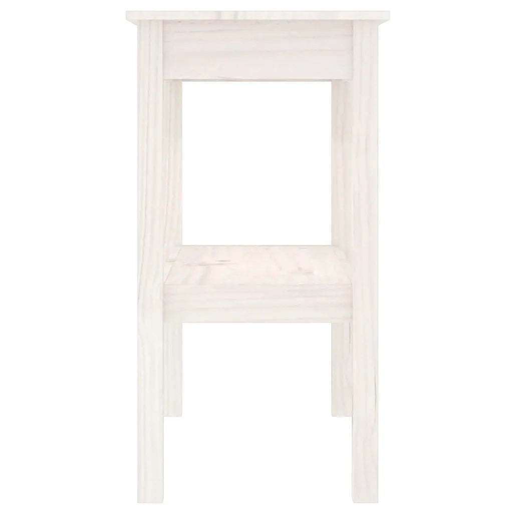 Tavolo Consolle Bianco 80x40x75 cm in Legno Massello di Pino 814305