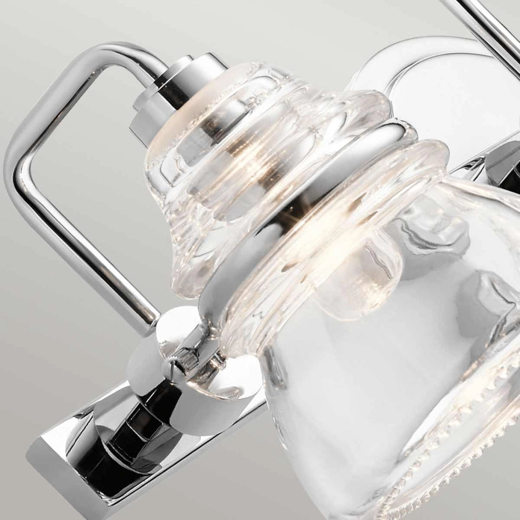 Applique bagno cromata Talland 3 luci G9 in vetro Kichler