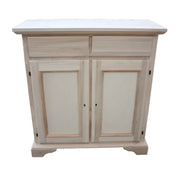 Credenza 2 porte 2 cassetti legno grezzo 90x40x94 (5011) - Mobili 2G