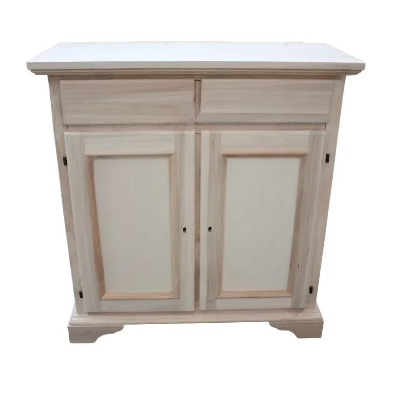 Credenza 2 porte 2 cassetti legno grezzo 90x40x94 (5011) - Mobili 2G