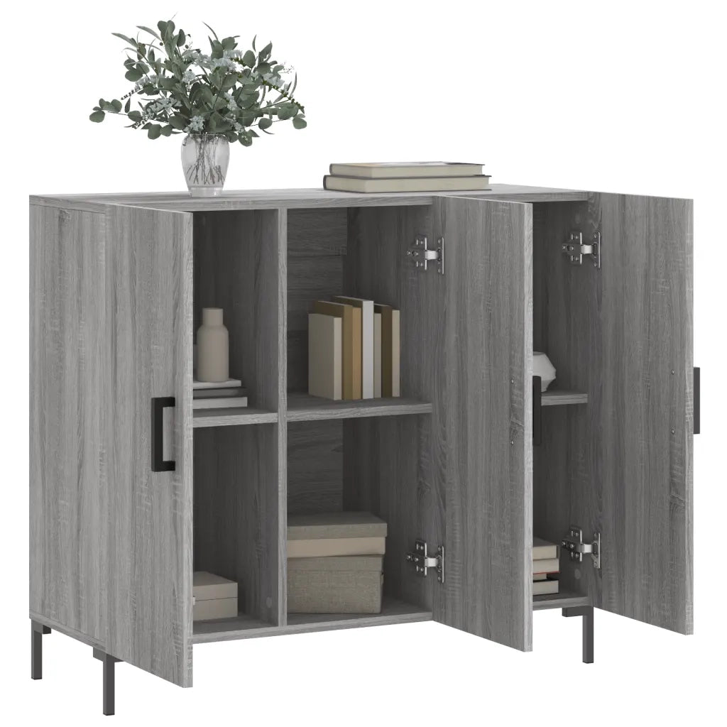 Credenza Grigio Sonoma 90x34x80 cm in Legno Multistrato 828114