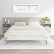Testiera Letto con Comodini-Testiera con Contenitore in Legno Multistrato Grigio Cemento 463783