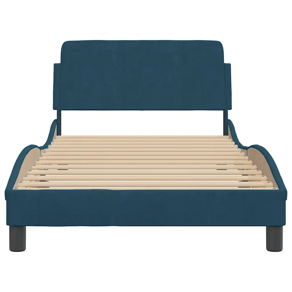 Giroletto con Testiera Dover Blu 100x200 cm in Velluto 373136